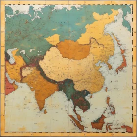 Antique Asia Map - Geographical Artwork