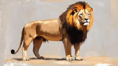 Regal Lion Painting