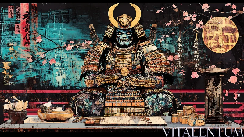 AI ART Warrior's Rest: A Samurai Artwork