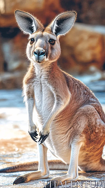 Wild Kangaroo Portrait AI Image