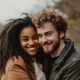 Joyful Couple Embracing Love