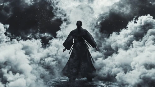 Samurai Silhouette Against the Sky