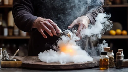 Vintage Science Experiment with Smoke