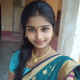 Portrait of a Woman in Traditional Dress