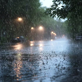 Raindrops on a City Street