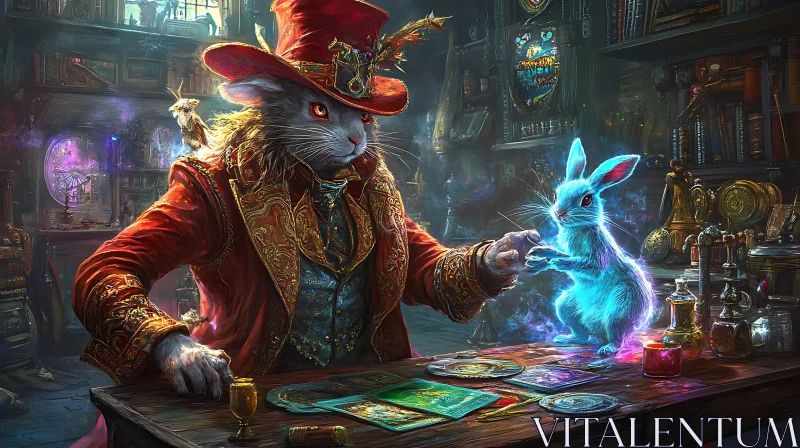 AI ART Mad Rabbit and Magic Friend