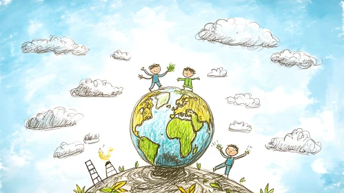 Earth Day Kids Drawing