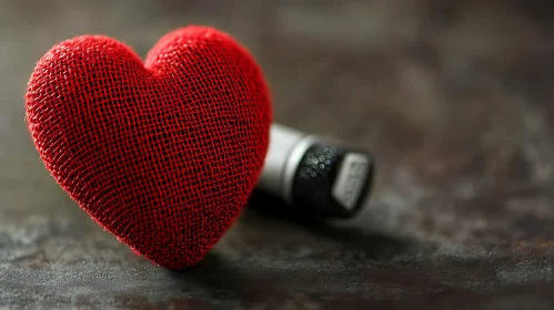 Red Textured Heart Close-Up