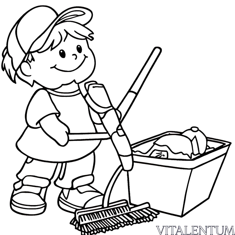 AI ART Whimsical Cleaning Cartoon for Children