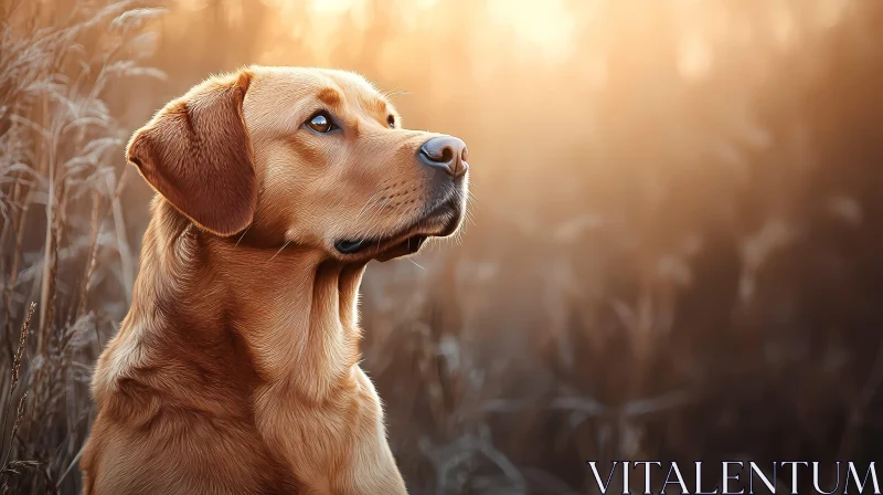 Dog in Golden Light AI Image