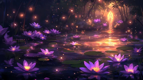 Mystic Water Lilies at Twilight