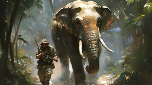 Jungle Adventure with Elephant Art