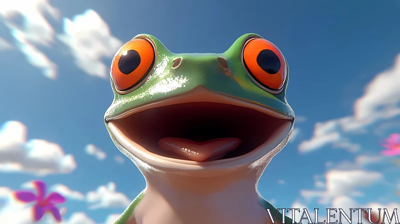 Expressive Frog in Nature AI Image