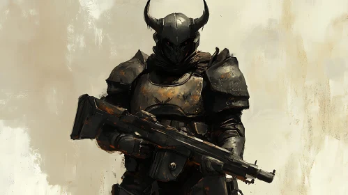 Dark Armor Warrior Sci-fi Concept Art