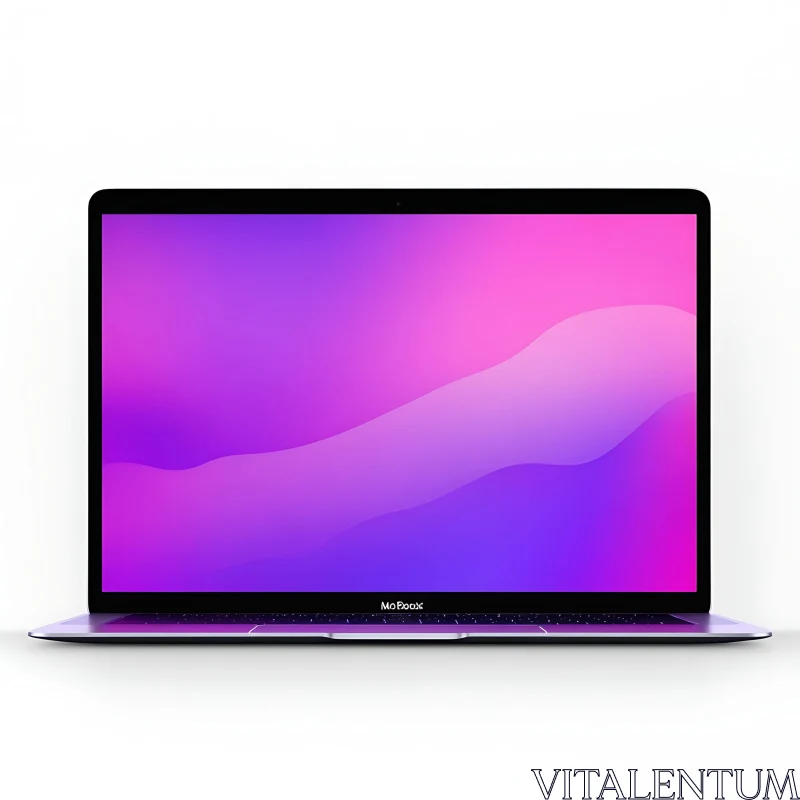 Modern Laptop Displaying Gradient Colors AI Image