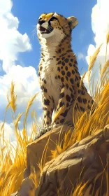 Cheetah on a Rocky Outcrop