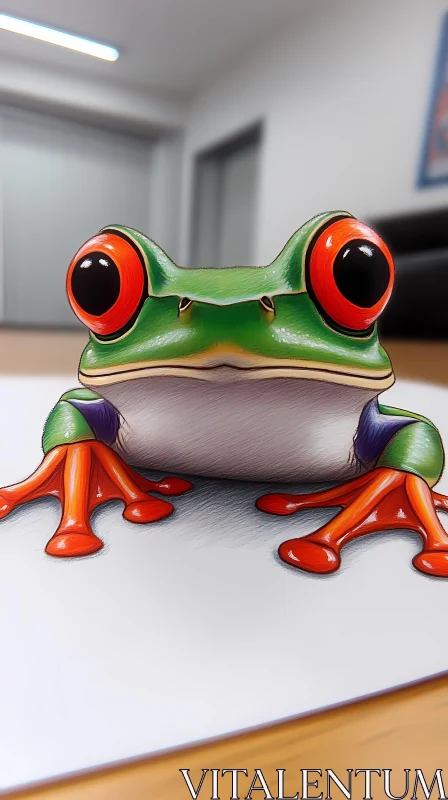 Colorful Frog Illustration AI Image