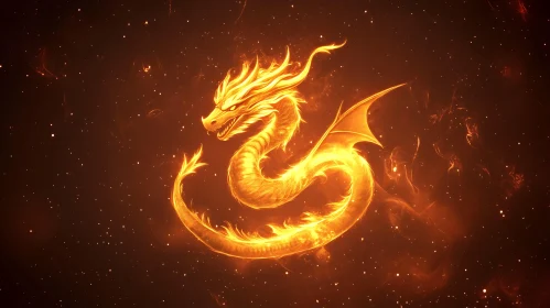 Fiery Dragon Coiling in the Night