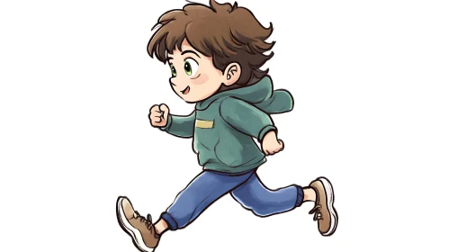 Illustration of a Boy Running