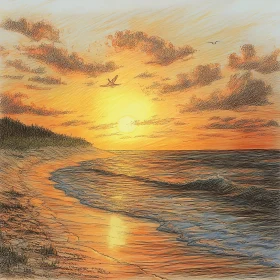 Tranquil Seascape at Sunset