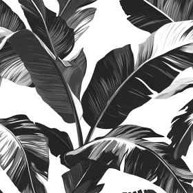 Monochrome Botanical Leaf Art