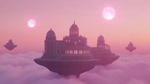 Floating Palaces in the Pink Sky
