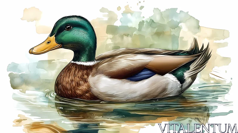 Artistic Duck Painting AI Image