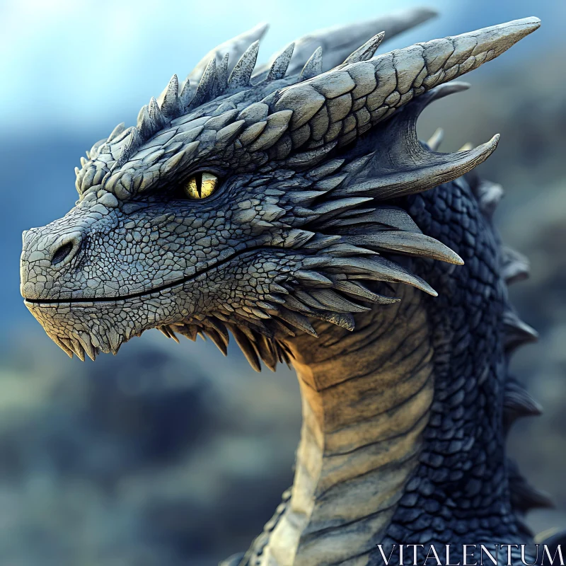 AI ART Dragon Head with Scales