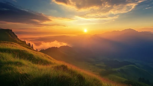 Serene Mountain Sunset