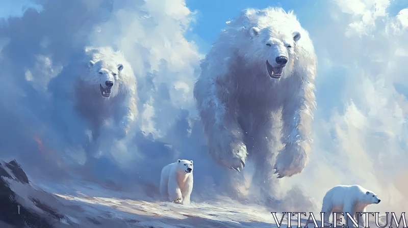 Arctic White Bears AI Image