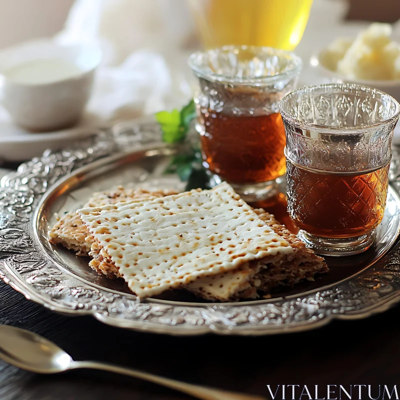 AI ART Matzah and Tea: A Passover Reflection