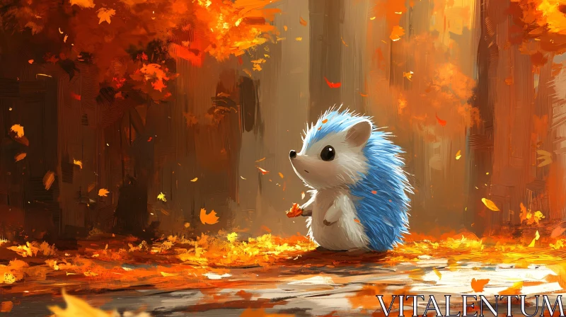 AI ART Charming Blue-Spiked Hedgehog