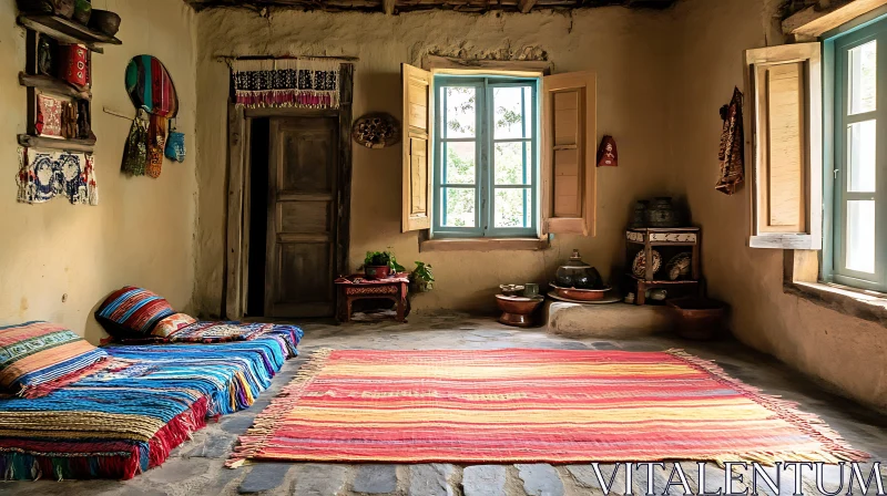 Cozy Room with Ethnic Design AI Image