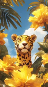 Wildlife Encounter in a Floral Jungle