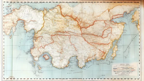 Antique Geographic Chart Illustration