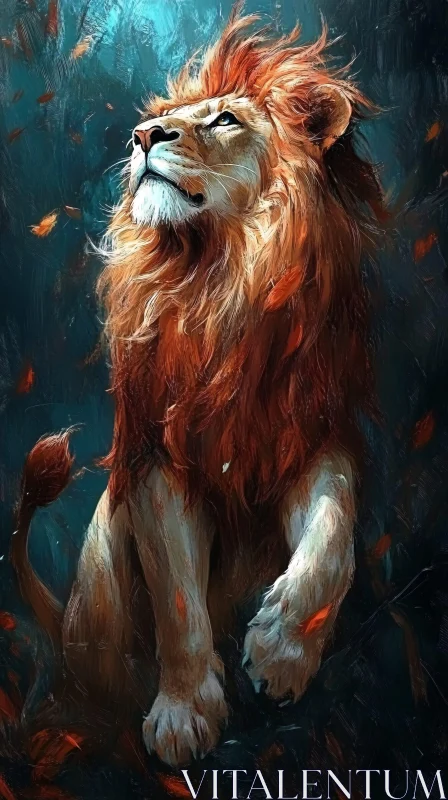 Lion in Mystical Art AI Image