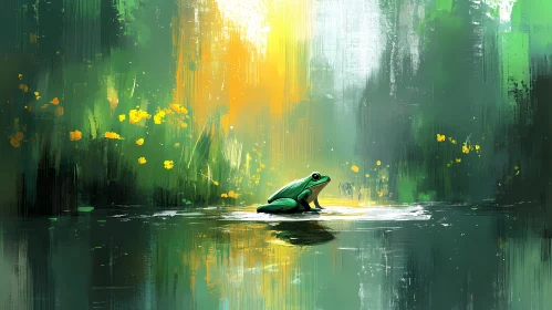 Peaceful Frog Amongst Nature