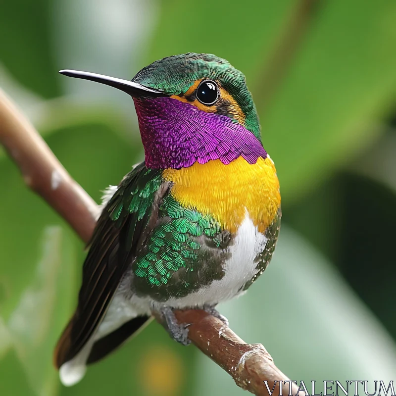 Hummingbird with iridescent plumage AI Image