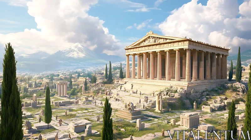 Classical Temple in Greece AI Image