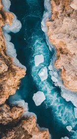 Breathtaking Aerial Landscape of Ice and Rock