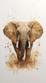 Elephant in Artful Watercolor