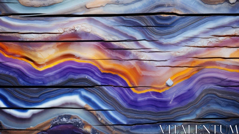 Abstract Agate Background with Layered Landscapes AI Image