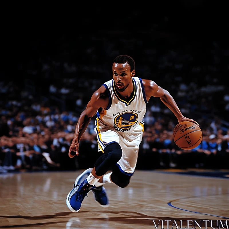 Basketball Player Dribbling Ball AI Image