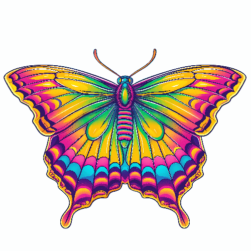 Colorful Realistic Butterfly Vector Illustration