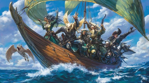 Sea Adventure with Fantasy Characters