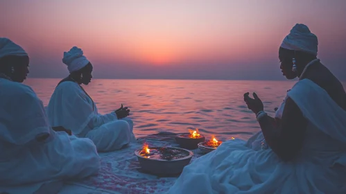 Women at Water's Edge Sunset Ceremony