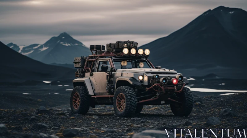 Land Rover XL 4x4 in Summer Time in Iceland | Futuristic Sci-fi Art AI Image