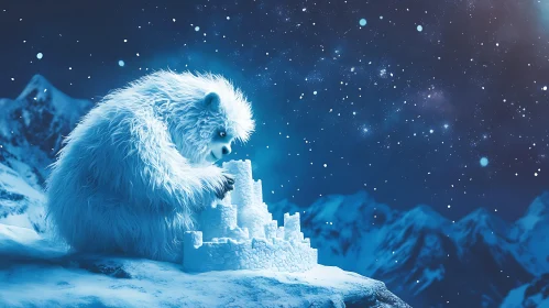 Snowy Yeti Building a Castle