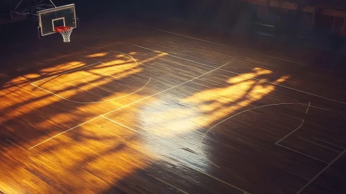 Hardwood Dreams: An Empty Basketball Court
