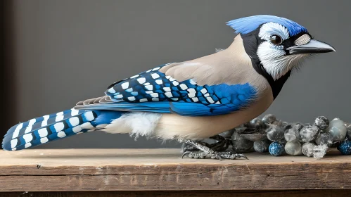 Detailed Blue Jay Bird Close-Up